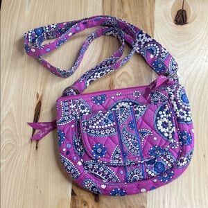 Vera Bradley Purple and Blue Paisley Crossbody Bag
